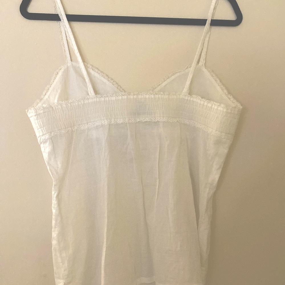 Lucky Brand White Elegant Laced Skinny Strap Tank Blouse - Picture 2 of 4